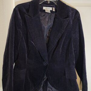 Nine West plum velvet blazer jacket sz 12/14